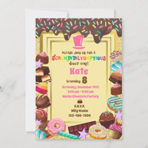 Snoep thema, chocolade, eten, donuts, regenboog kaart