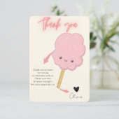 Snoep thema meisje verjaardag bedankkaart (Staand voorkant)