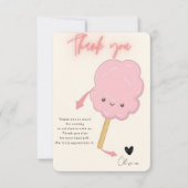 Snoep thema meisje verjaardag bedankkaart (Voorkant)