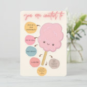 Snoep thema meisje verjaardag kaart (Staand voorkant)