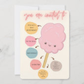 Snoep thema meisje verjaardag kaart (Voorkant)