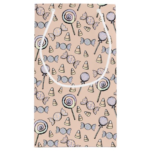 Snoep Thema Pastel Sinaasappel Klein Cadeauzakje (Achterkant)