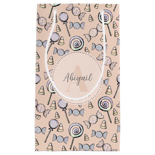 Snoep Thema Pastel Sinaasappel Klein Cadeauzakje (Voorkant)