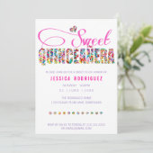 Snoep Thema Quinceañera Verjaardagsuitnodiging Kaart (Staand voorkant)