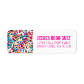 Snoep Thema RETOURADRES LABEL Sprinkles (Voorkant)