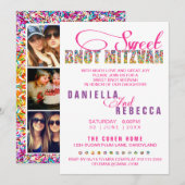 Snoep Thema Sweet BNOT MITZVAH Joint Party Kaart (Voorkant / Achterkant)