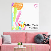 Snoep thema vleermuis mitswa inloggen canvas afdruk (Insitu (Woonkamer))