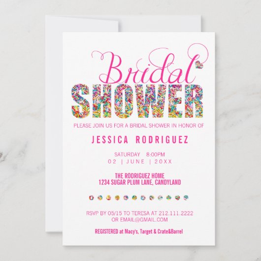 Snoep Thema Vrijgezellenfeest Party Kaart (Voorkant)