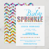 Snoep Theme Baby SPRINKLE Shower Boy Kaart (Voorkant / Achterkant)