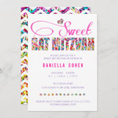 Snoep Theme BAT MITZVAH Birthday Uitnodiging (Voorkant / Achterkant)