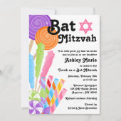 Snoep Theme Bat Mitzvah Kaart (Voorkant)