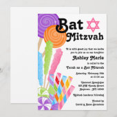 Snoep Theme Bat Mitzvah Kaart (Voorkant / Achterkant)