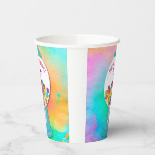 Snoep Theme Meisje's Kleurrijke Regenboog Verjaard Papieren Bekers (Links)