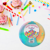 Snoep Theme Meisje's Kleurrijke Regenboog Verjaard Papieren Bordje