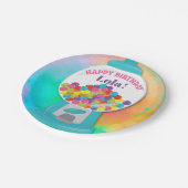 Snoep Theme Meisje's Kleurrijke Regenboog Verjaard Papieren Bordje (Gekanteld)