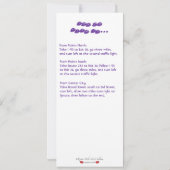 Snoep "Ticket" Uitnodiging/Menu Kaart (Achterkant)