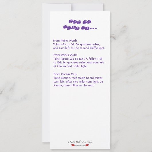 Snoep "Ticket" Uitnodiging/Menu Kaart (Achterkant)