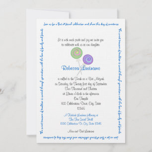 Snoep Treasures Bat Mitzvah Blue Kaart
