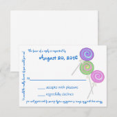 Snoep Treasures Blue Text Response Kaart (Voorkant / Achterkant)