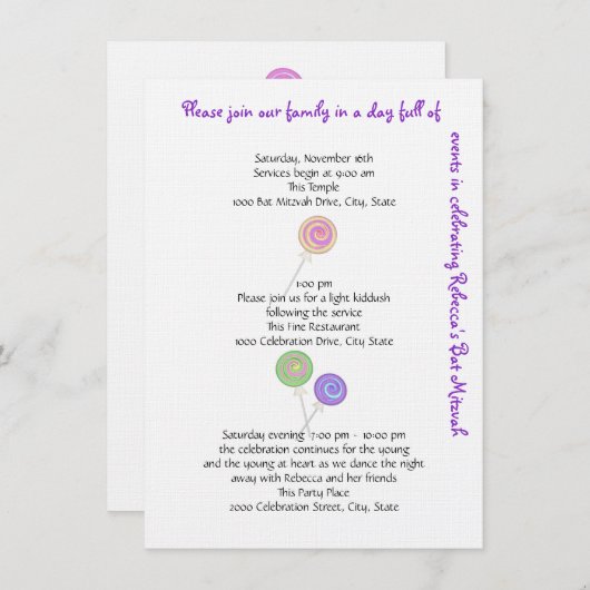 Snoep Treasures Evenementen en informatie Informatiekaartje (Voorkant / Achterkant)