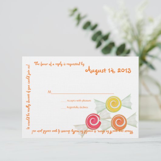 Snoep Treasures Message Text Response Kaart (Staand voorkant)