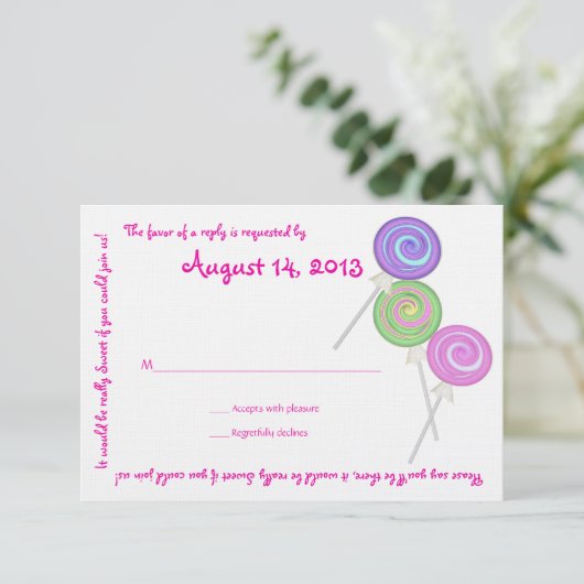 Snoep Treasures Message Text Response Kaart (Staand voorkant)