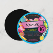 Snoep Treats Sweet 16 Zestien Verjaardagsfeestje Kaart (Voorkant / Achterkant)