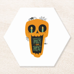 Snoep Trick or treat Funny Pumpkin Halloween boys Kartonnen Onderzetters