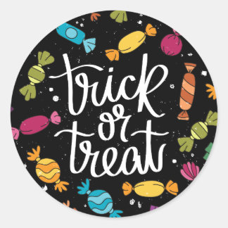 Snoep Trick or treat Halloween Ronde Sticker