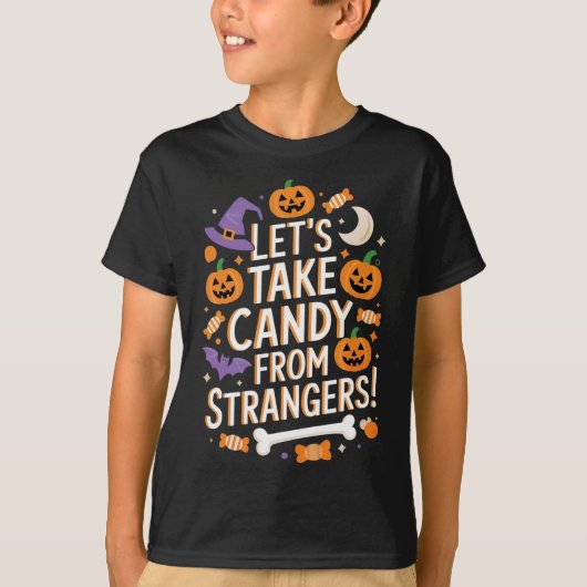 Snoep uit Strangers Funny Halloween 3 T-shirt (Voorkant)