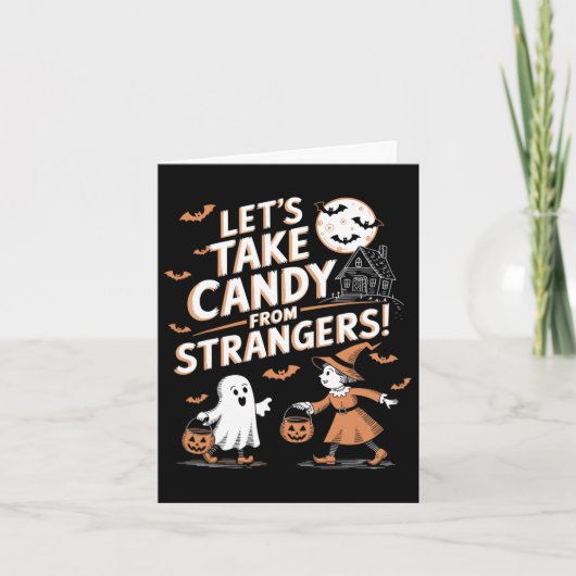 Snoep uit Strangers Funny Halloween 5 Kaart (Voorkant)