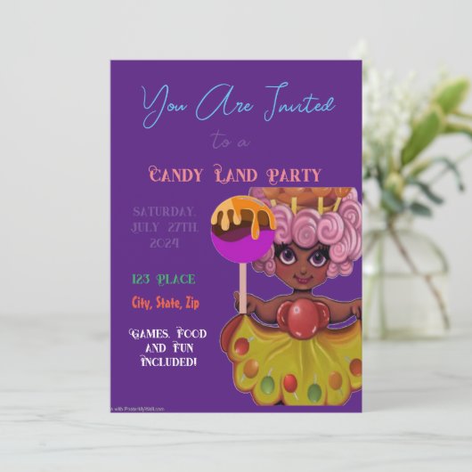 Snoep Uitnodiging grond (Staand voorkant)