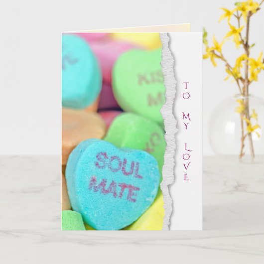 snoep Valentijn hark met gedraaide rand Kaart (Gele Bloem)