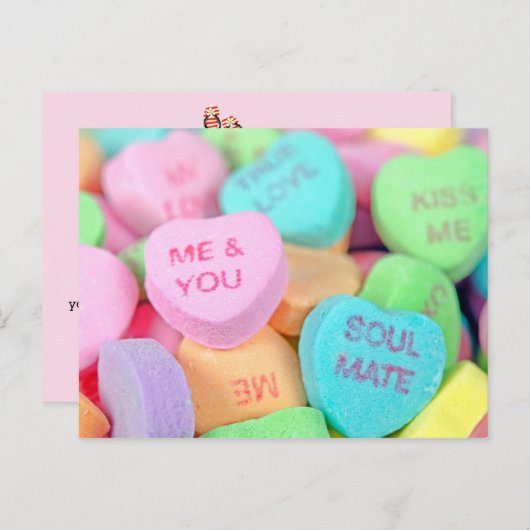 snoep Valentijn harten Briefkaart (Voorkant / Achterkant)