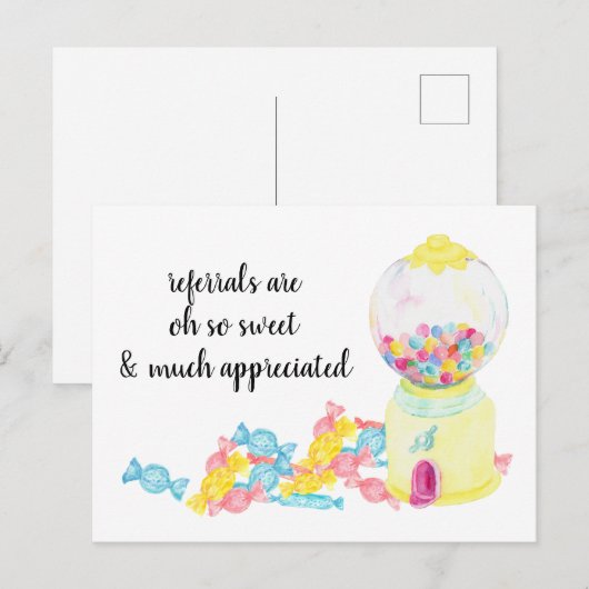 Snoep van artikelen voor verwijzing van onroerend  briefkaart (Voorkant / Achterkant)