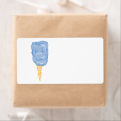 snoep van blauwe katoen etiket (Insitu)