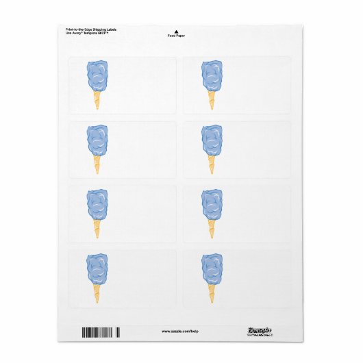 snoep van blauwe katoen etiket (Full Sheet)