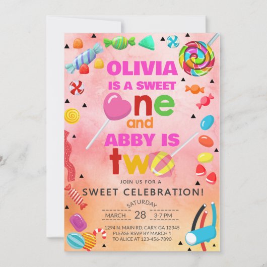 Snoep van broers en zussen... een liefje van twee  kaart (Voorkant)