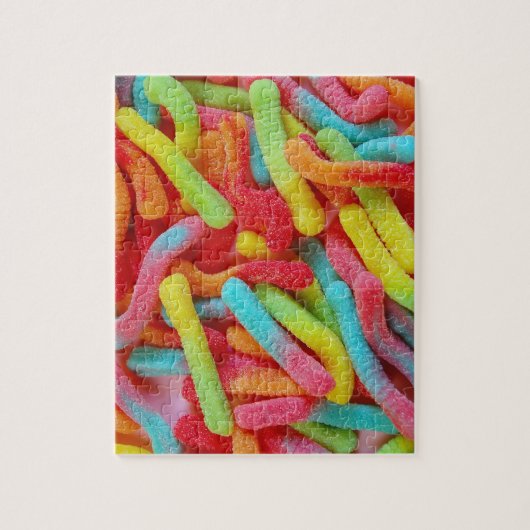 Snoep van damwormen legpuzzel (Verticaal)