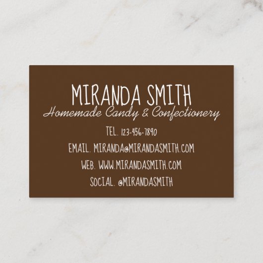 Snoep van de huiskruid visitekaartje (Achterkant)