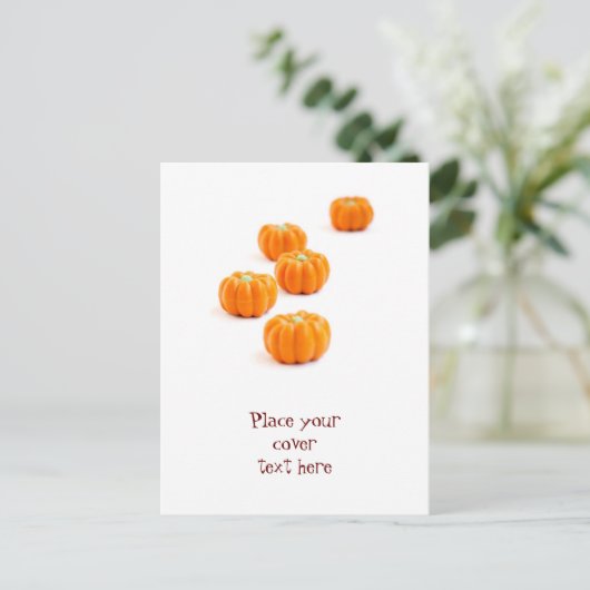 Snoep van de pompoen briefkaart (Staand voorkant)