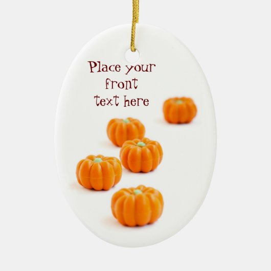 Snoep van de pompoen keramisch ornament (Voorkant)