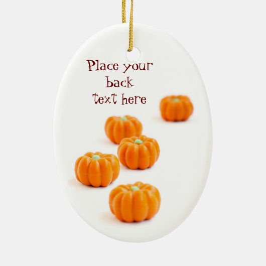 Snoep van de pompoen keramisch ornament (Achterkant)