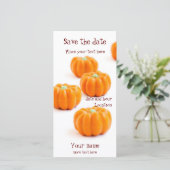 Snoep van de pompoen save the date (Staand voorkant)