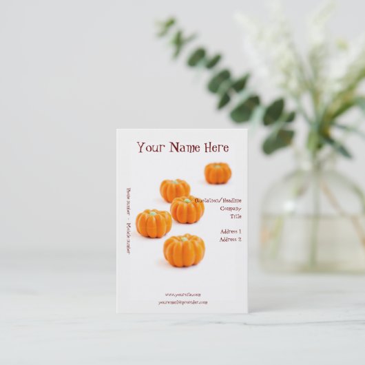 Snoep van de pompoen visitekaartje (Staand voorkant)
