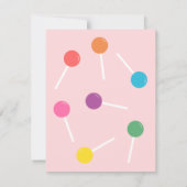 Snoep van de Regenbooglollipop - Birthday Party -  Kaart (Achterkant)