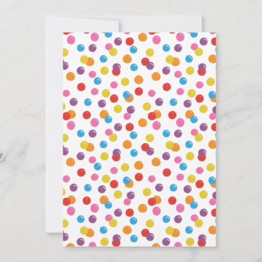 Snoep van de roodbal kaart (Achterkant)