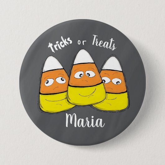 Snoep van Halloween Corn glimlachen Ronde Button 7,6 Cm (Voorkant)