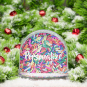 Snoep van ijscrème spint tissuepapier sneeuwbol (Kerstmis)