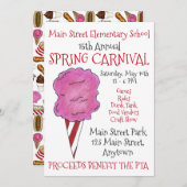 Snoep van inktkatoen op het voorjaarsfestival van  kaart (Voorkant / Achterkant)